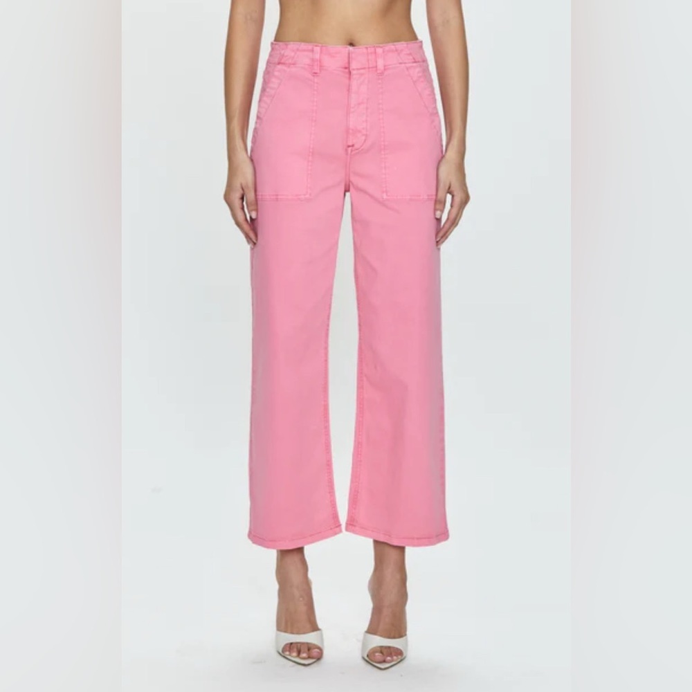 PISTOLA Ashton Straight Leg Carpenter Ankle in Pink Punch Size 25